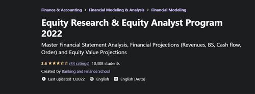 Udemy - Equity Research & Equity Analyst Program 2022