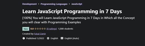 Faisal Zamir – Learn JavaScript Programming in 7 Days