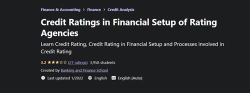 Udemy - Credit Ratings in Financial Setup of Rating Agencies