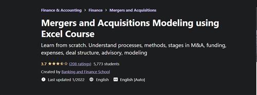 Udemy - Mergers and Acquisitions Modeling using Excel Course