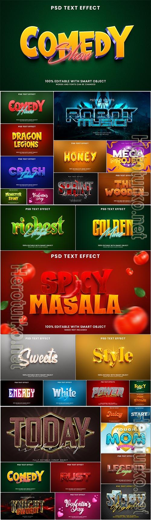Bundle 3d text style effect in psd vol 11