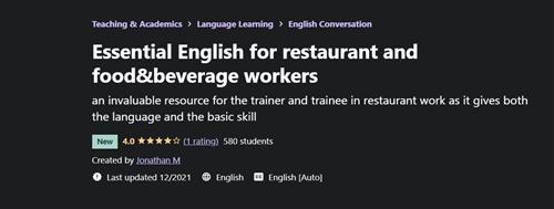 Jonathan M - Essential English for Restaurant and Food&Beverage Workers