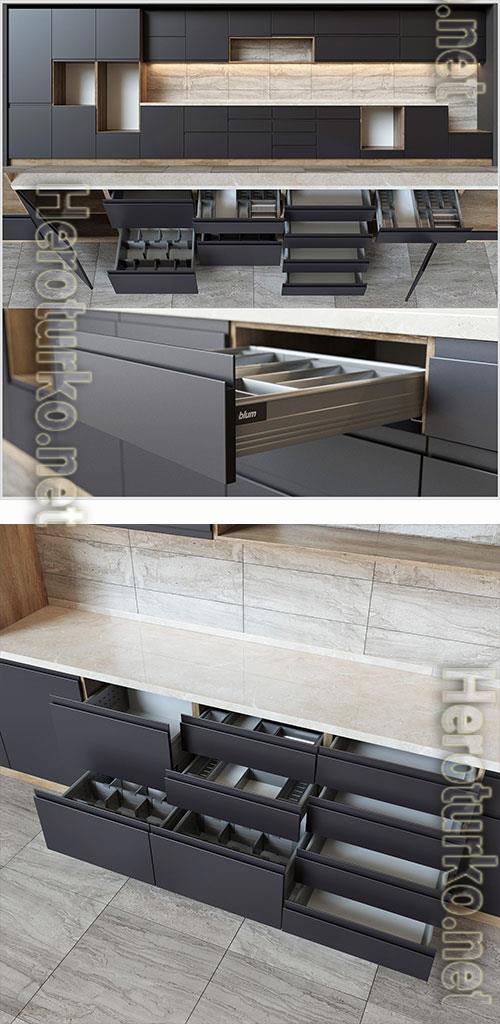 3D Models Kitchen units with accessories Blum 3D Models Kitchen units with accessories Blum