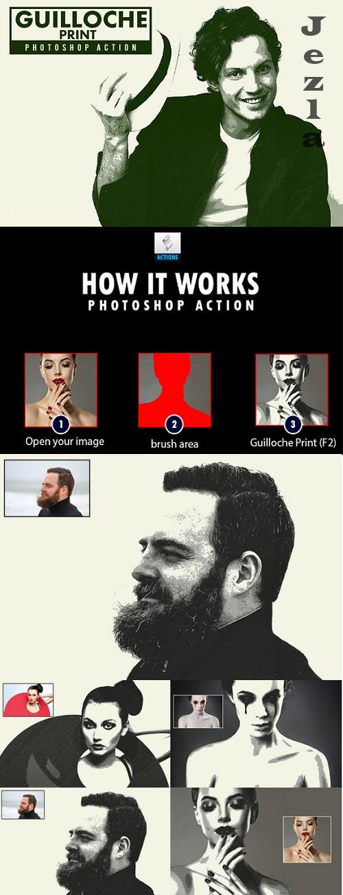 Guilloche Print Photoshop Action