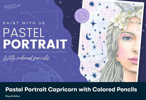 Muy Artistico - Pastel Portrait Capricorn with Colored Pencils