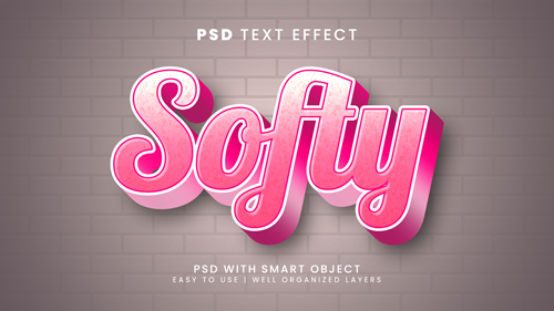 Softy editable text effect with romance and rose text style