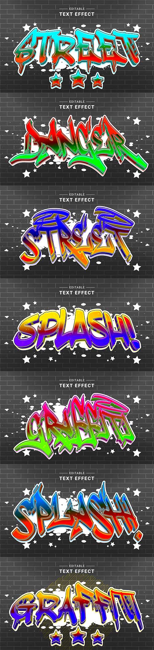 Graffiti text effect editable spray street text style