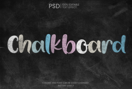 School Colored Chalkboard Text Effect