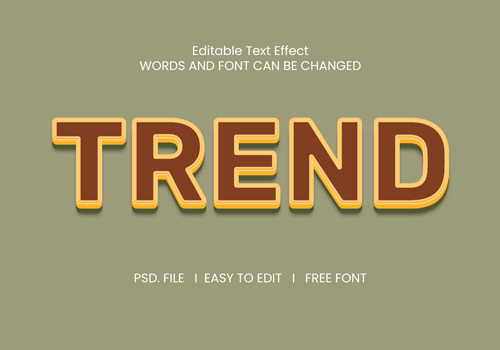 Trand text effect simple psd
