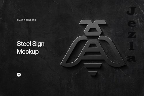 Stainless Sign Logo Mockup - 6866013