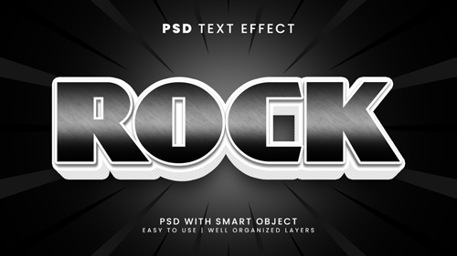 Rock editable text effect with stone and cracked text style psd