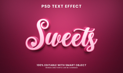Sweets 3d text effect psd