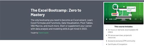 Travis Cuzick - The Excel Bootcamp Zero to Mastery
