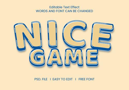 Nice game text effect psd