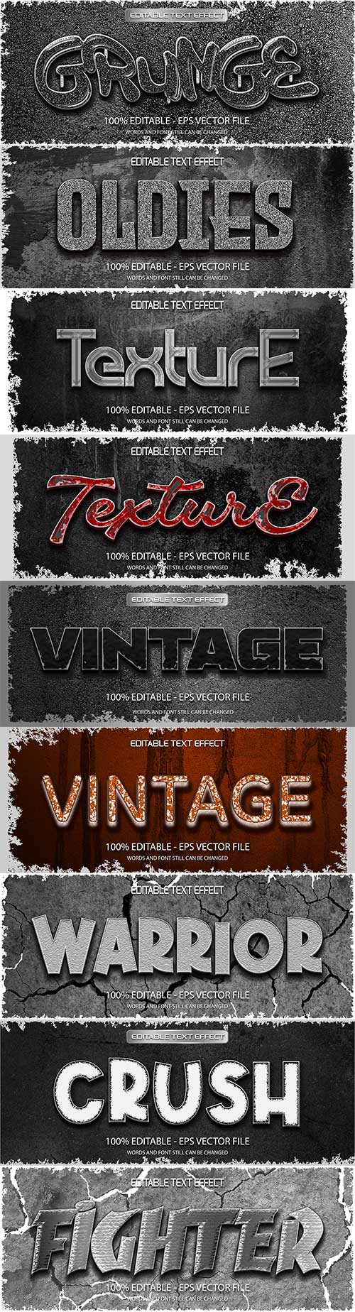 Vintage text effect vector background