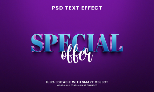 Special offer 3d text effect psd