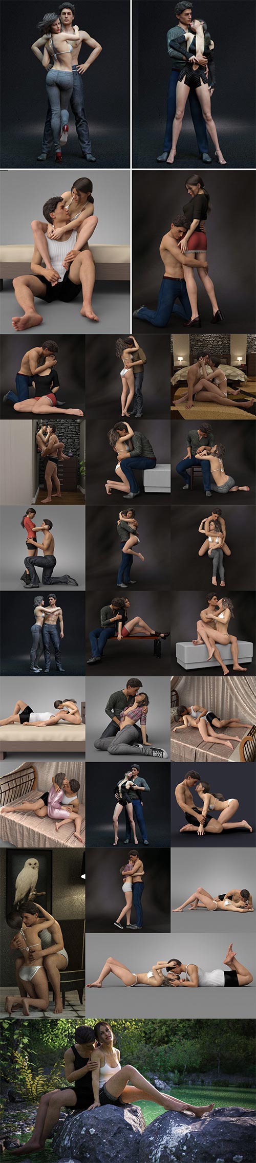 Intertwining Poses for Victoria 8 and Michael 8