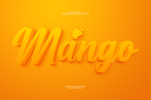 Mango editable 3d psd premium text effect