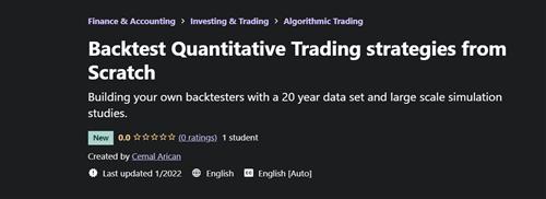 Udemy - Backtest Quantitative Trading strategies from Scratch