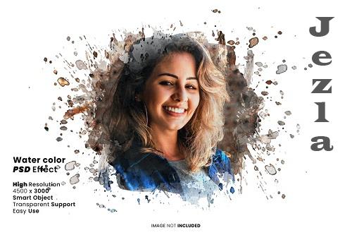 Water color brush photo effect