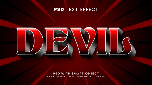 Devil blood editable text effect with horror and scary text style psd