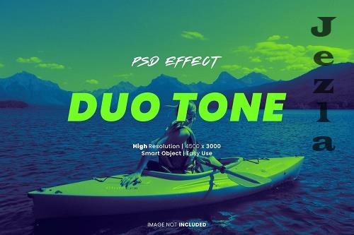 Green dark blue duotone psd effect
