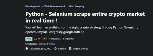 Python - Selenium Scrape Entire Crypto Market in Real Time