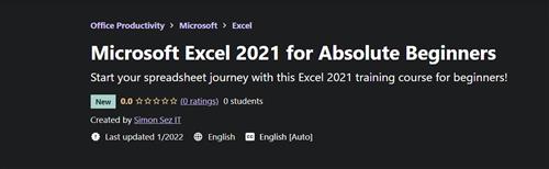Udemy - Microsoft Excel 2021 for Absolute Beginners