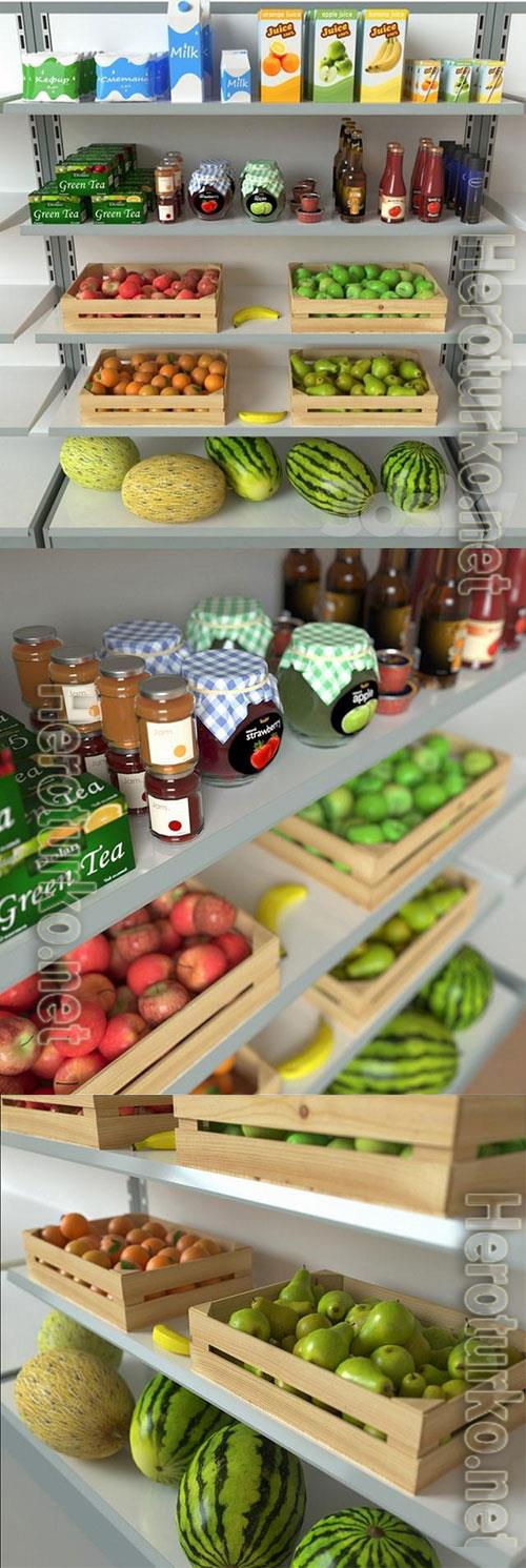 3D Models Rack with Products 3D Models Rack with Products