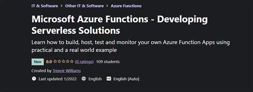 Trevoir Williams - Microsoft Azure Functions Developing Serverless Solutions