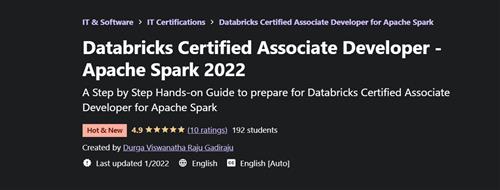 Databricks Certified Associate Developer – Apache Spark 2022