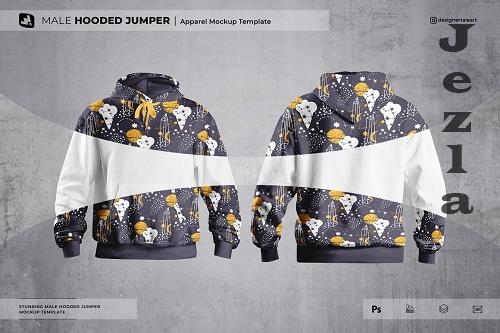 Male Hooded Jumper Mockup - 6798291