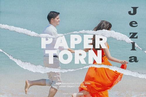 Realistic paper torn effect for photoshop