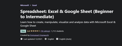 Spreadsheet - Excel & Google Sheet (Beginner to Intermediate)