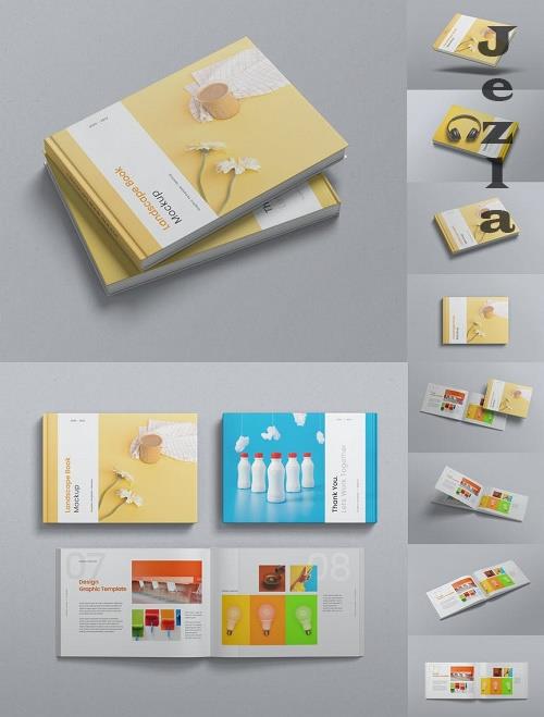 Landscape Orientation Book Mockup - 6821729