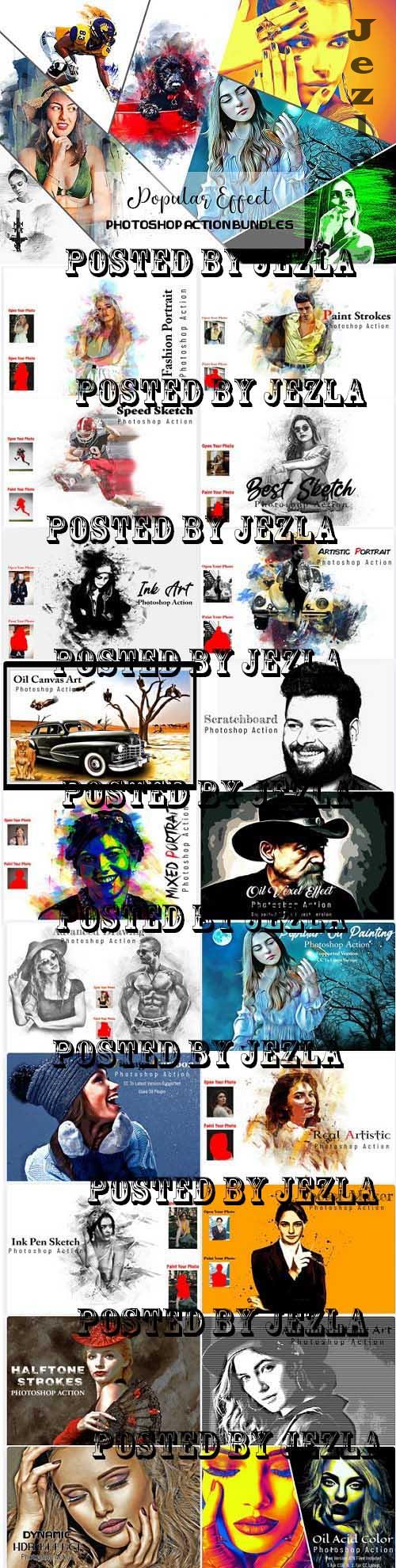 Popular Effect Photoshop Actions Bundle - 20 Premium Graphics