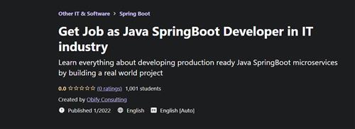 Udemy - Get Job as Java SpringBoot Developer in IT industry