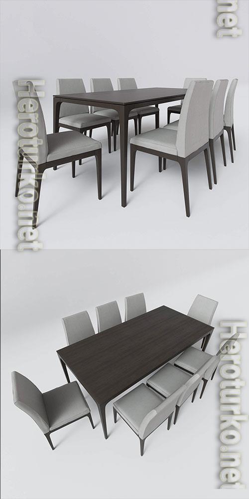 3D Models Nills Lotos table & chairs 15