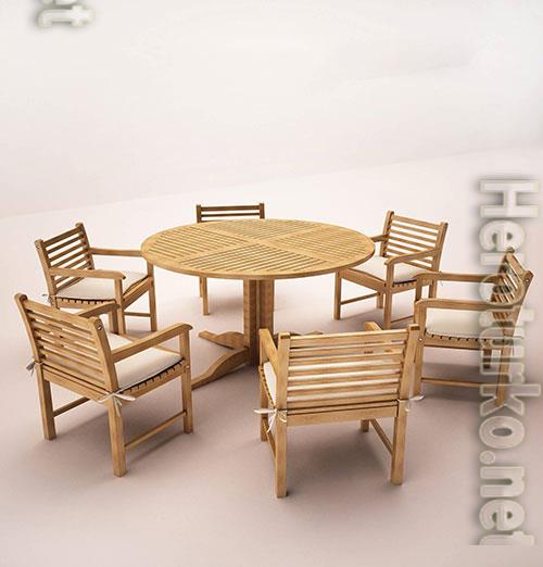 3D Models Table & chairs 011