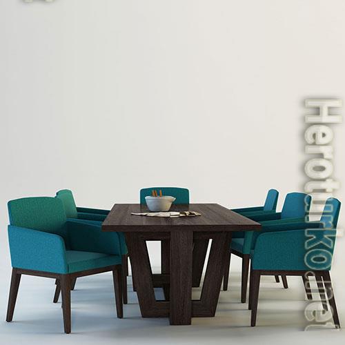 3D Models Novamobili Adam & Candy table + chair 05