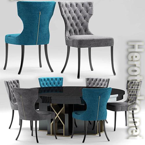 3D Models Adda Capitonne table & chair 4