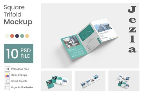 Square Trifold Mockup