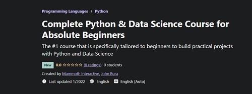 Udemy - Complete Python & Data Science Course for Absolute Beginners