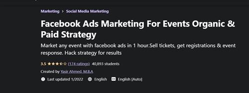 Udemy - Facebook Ads Marketing For Events Organic & Paid Strategy