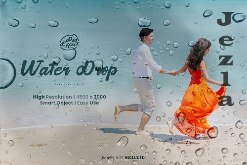 Water drop photo effect psd