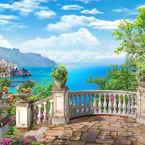 3D texture nature and sea view