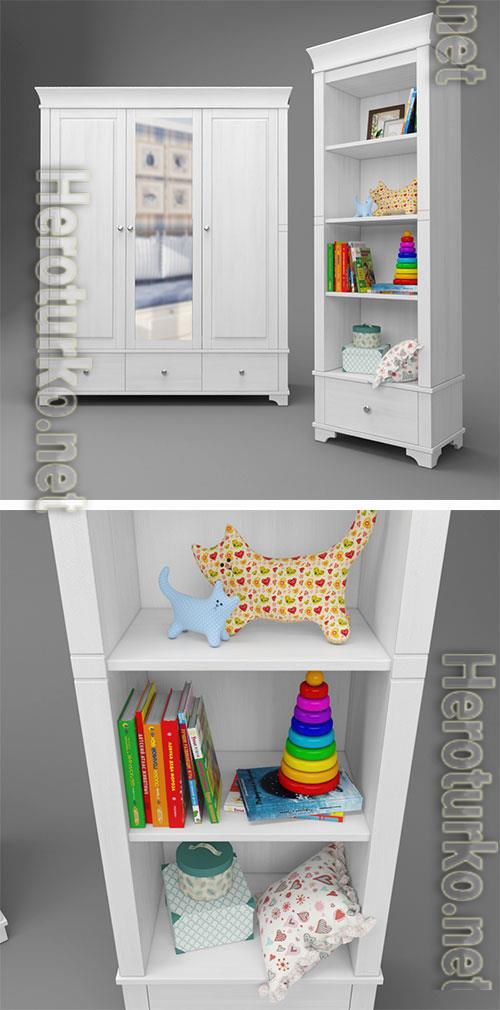 3D model of cabinet of toys 01 3D model of cabinet of toys 01