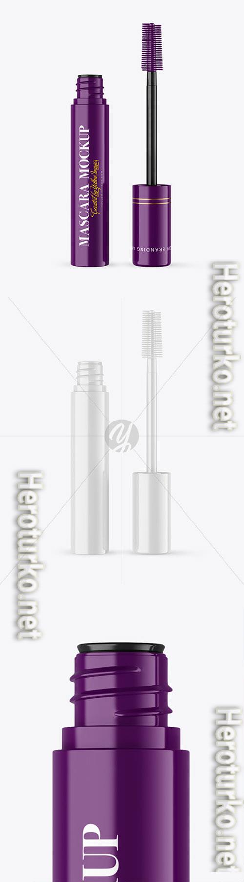 Opened Glossy Mascara Tube Mockup 72148 Opened Glossy Mascara Tube Mockup 72148