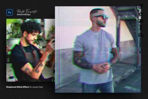 Displaced Glitch Effect for square flyer Displaced Glitch Effect for square flyer