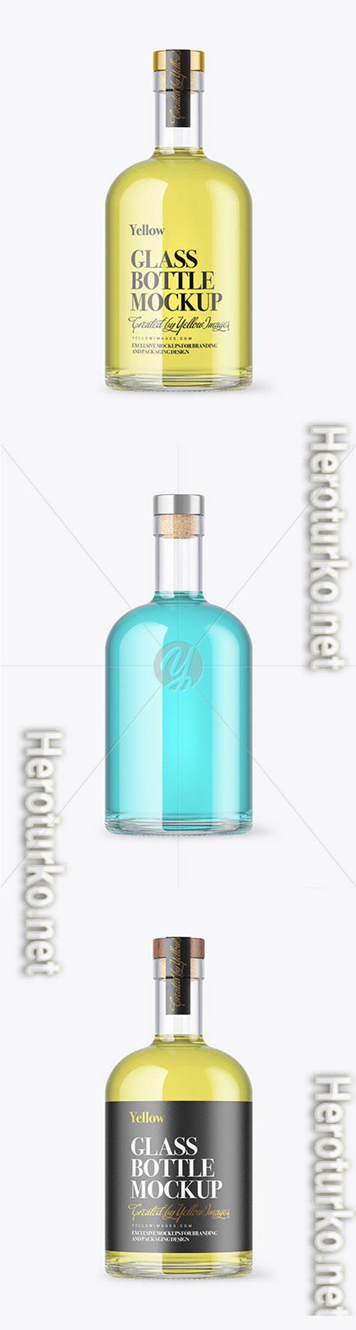Clear Glass Drink Bottle Mockup 72803